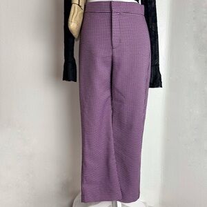 ZARA Pink Houndstooth Straight Leg Pants – Size M